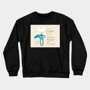 He Gives Strength Kids Scripture Art Crewneck Sweatshirt